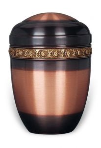Black cremation urn made from copper
