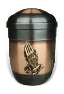 Cremation urn made from copper 'Prayings'