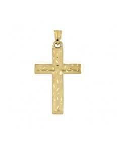 14 carat yellow gold memorial pendant 'Cross' with glossy highlights