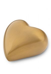 Heart shaped matt gold keepsake urn