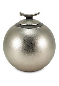 Brass ashes urn with textured pewter