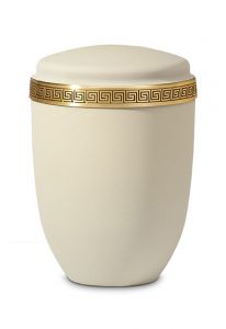 White metal/steel ashes urn