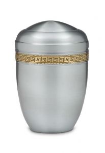 Grey funeral urn made from steel