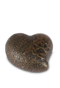 Bronze keepsake urn 'Your footprint in my heart'