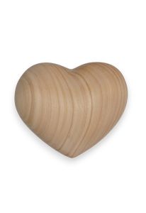 Keepsake urn for ashes 'Heart' natural cherry