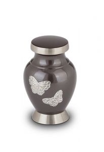 Brass keepsake urn with 2 butterflies