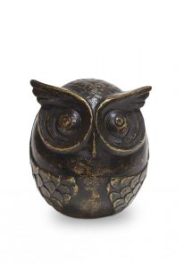 Bronze keepsake urn for ashes 'Owl'