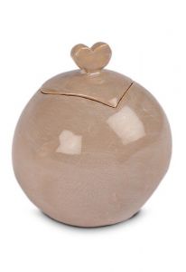 Ceramic keepsake urn 'Love' coffee brown