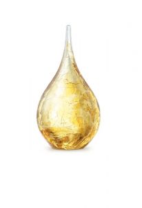 Teardrop glass keepsake urn 'Memory' krakele gold