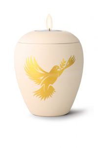 Candle holder mini urn 'Peace dove'