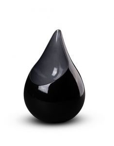 Black-grey teardrop shaped cremation ash urn 'Celest'