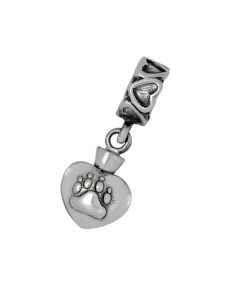 Silver ashes charm 'Dog pawprint' for Pandora bracelet