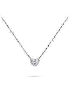 Silver memorial necklace Heart with zirconia