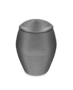 Small ceramic urn for ashes 'Memento' satin grey