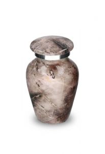 Small cremation urn for ashes 'Elegance' pink nature stone look