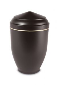 Metal cremation ash urn dark brown / mother of pearl wit gold coloured strap