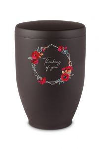Metal cremation urn for ashes 'Thinking of you'