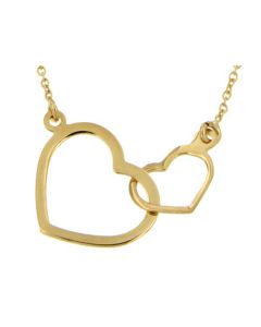 Symbol necklace 'Two hearts, one love' 14ct yellow gold