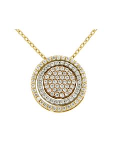 Necklace 'Circle' 14ct yellow-, white and rosé gold with zirconia stones
