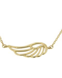 Symbol necklace 'Angel wing' 14ct yellow gold