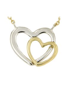Symbol necklace 'Two hearts' 14ct biolor gold