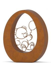 Corten steel adult cremation (companion) urn 'Teddy bear'