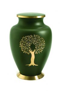Brass cremation urn for ashes 'Tree of life'