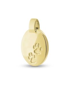 Ashes pendant with pawprints (14 krt. yellow gold)