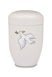 Cremation urn made from steel 'Peace dove'