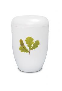 Biodegradable cremation ashes urn 'Oak leaf with certificate