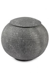 Porcelain Cremation Urn for Ashes 'Sfera' beige-grey