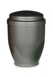 Grey steel cremation ashes urn