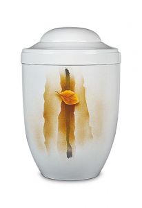 Steel cremation ashes urn 'Falling leaves'