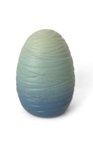 Handmade keepsake urn for ashes 'Cocoon' blue green