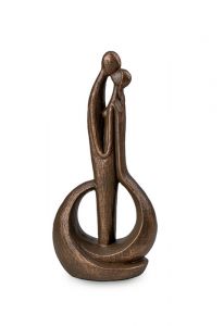 Ceramic art urn 'Forever means a lot' | bronze & silver grey