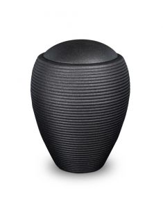 Satin black ceramic urn for ashes 'Memento'