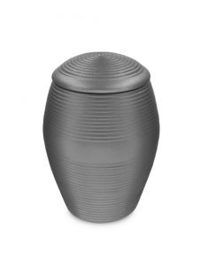 Ceramic urn for ashes 'Memento' satin grey
