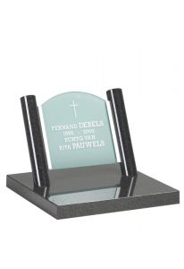 Cremation urn gravestone with glass plate