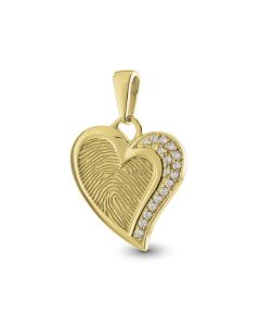 Fingerprint pendant 'Heart' made of gold with diamonds