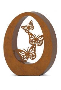 Corten steel adult cremation (companion) urn 'Butterflies'