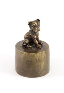 Yorkshire terrier urn bronzed