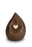 Ceramic keepsake art urn 'Tear in loving memory'