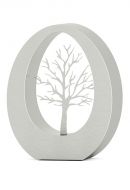 Stainless steel cremation urn for ashes 'Oval tree'