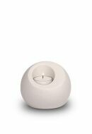 Mini porcelain urn 'Lumos' with candle holder matte white