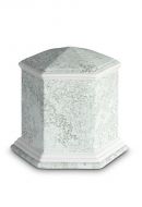 Mini cremation urn for ashes of porcelain 'Esagono' | Marine water relief