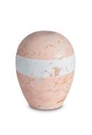 Keepsake urn of porcelain 'Planet' - Pink marble motif