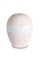 Keepsake urn of porcelain 'Planet' - Coral pink relief