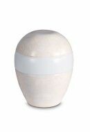 Keepsake urn of porcelain 'Planet' - Beige floral motif relief