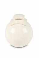 Small porcelain cremation urn for ashes 'Siena' white
