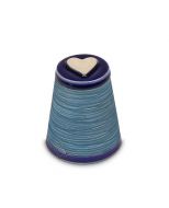 Cremation ashes mini urn with heart midnight blue